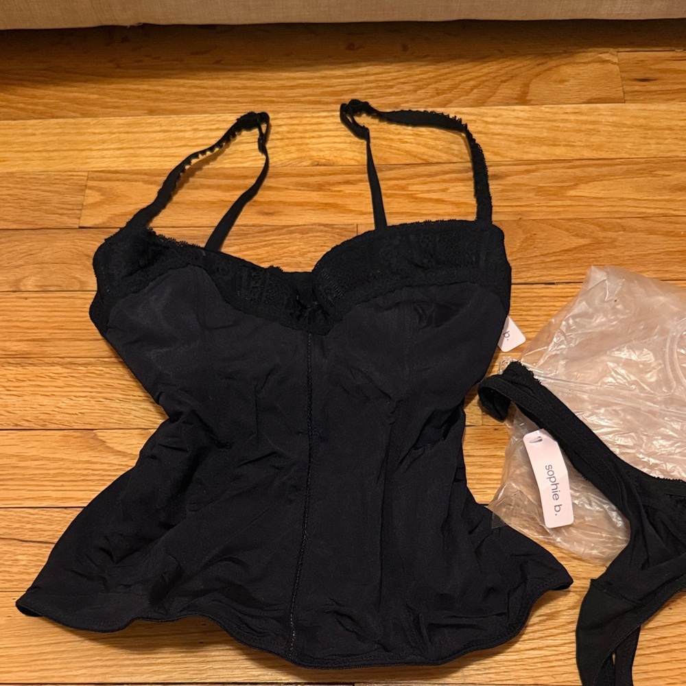 Sophie B. Black Corset Bra Set